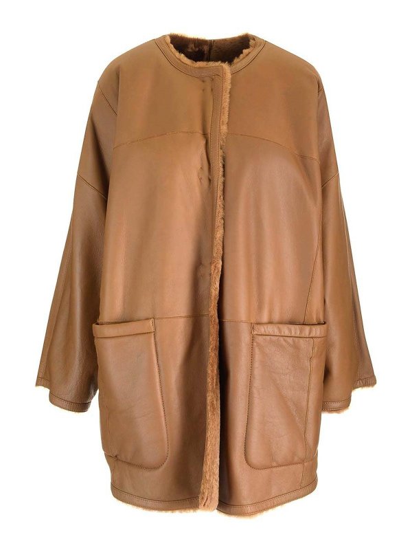 The Best Shops Max Mara: short coats - Shearling Reversible Coat