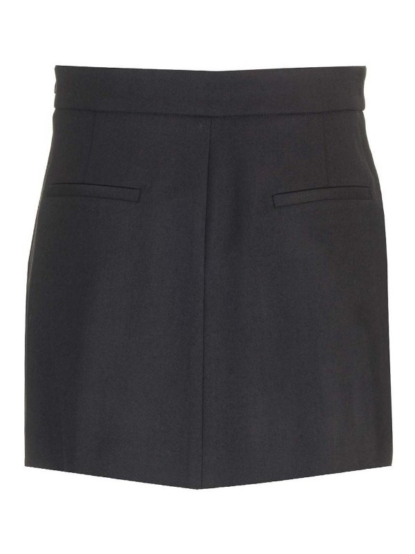 P.A.R.O.S.H.: Knee length skirts & Midi online - Black Pliss Skirt