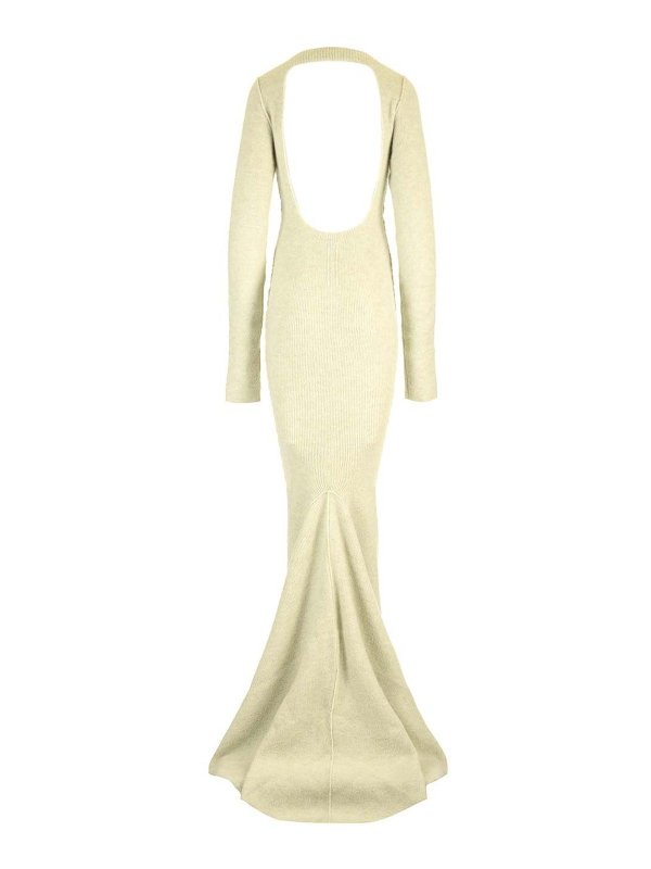 RICK OWENS: maxi dresses online - Ribbed Knit Mermaid Dress