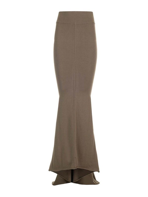 RICK OWENS: ニーレングススカート＆ミディ丈 - 膝丈/ミディスカート - ブラウン