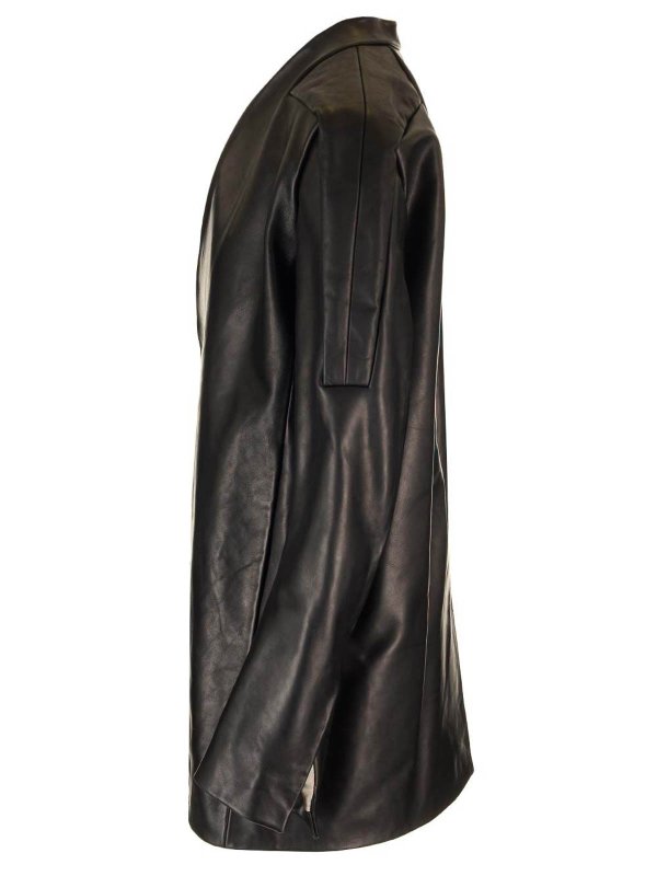 The Best Shops RICK OWENS: casual jackets - Officier Washed Leather Jacket