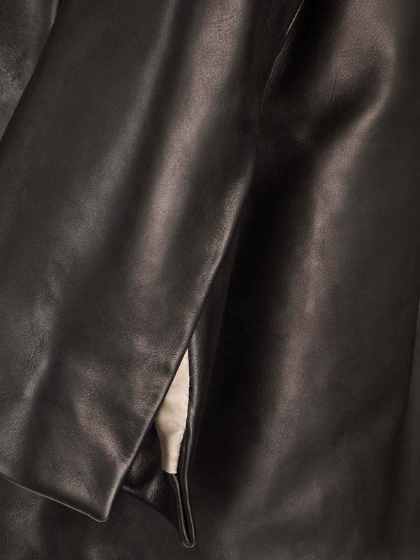 The Best Shops RICK OWENS: Officier Washed Leather Jacket