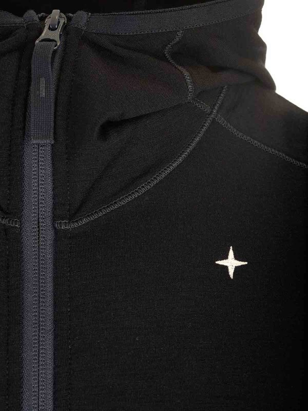 The Best Shops STONE ISLAND: Sweatshirts & Sweaters - Wool And Cotton Zip-Up Fleece