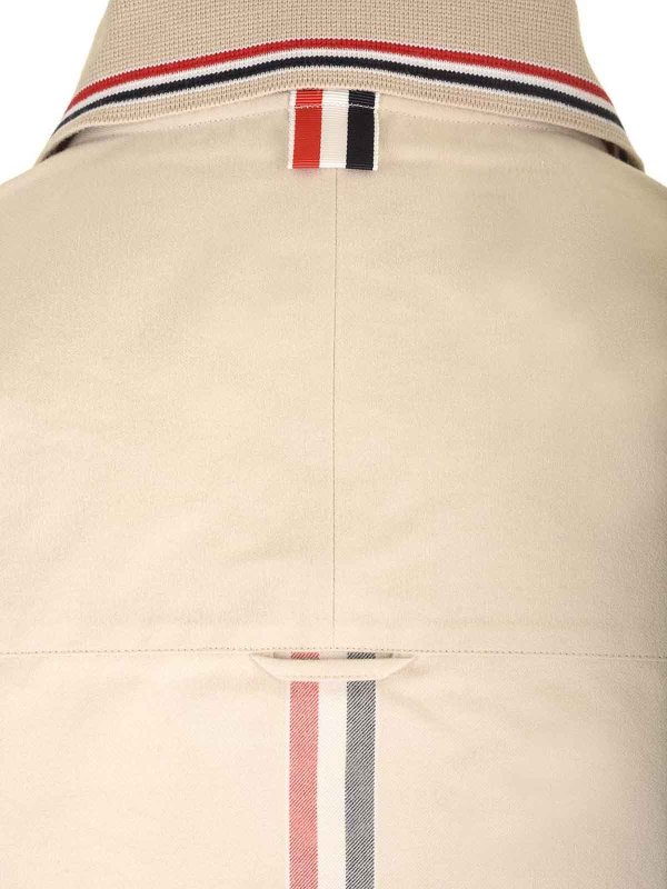 THOM BROWNE buy online Stripe Cotton Flannel Oversized Shirt