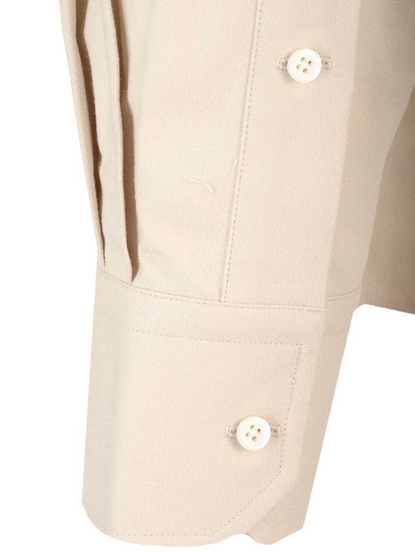 The Best Shops THOM BROWNE: Stripe Cotton Flannel Oversized Shirt