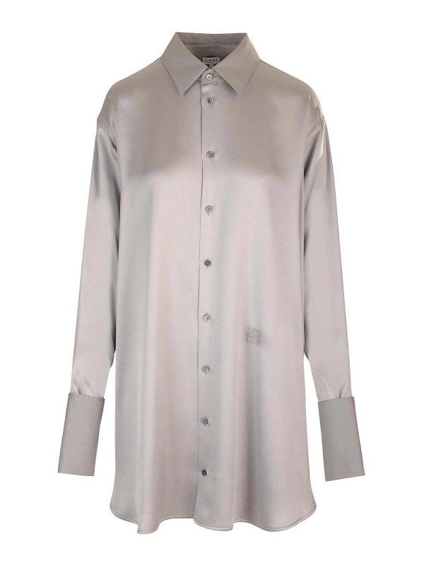 LOEWE: short dresses - Unstructured Silk Shirtdress