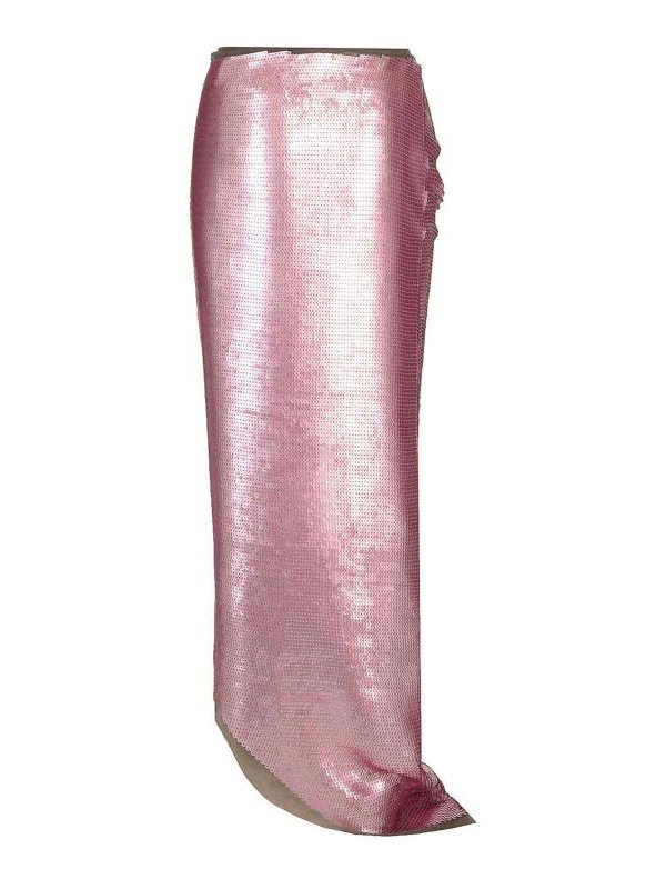 RICK OWENS: Knee length skirts & Midi online - Long Skirt In Silk Chiffon With Sequins