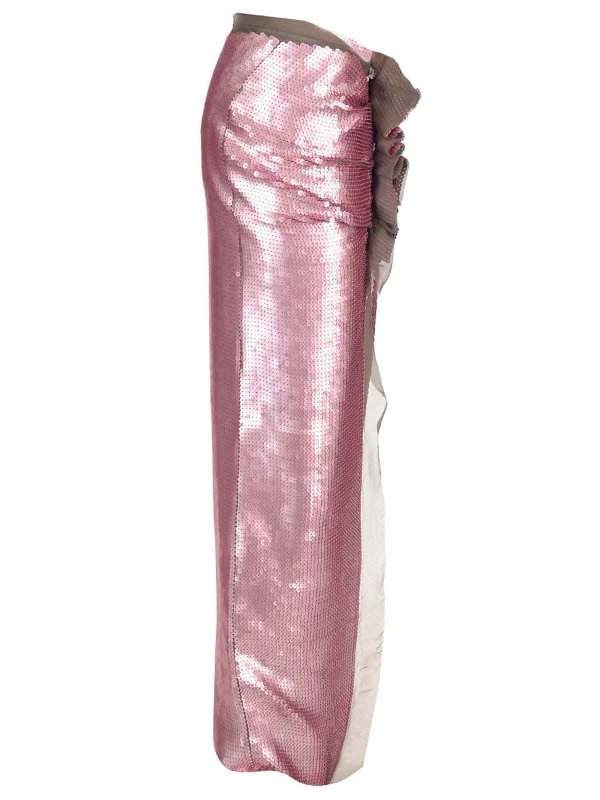 The Best Shops RICK OWENS: Knee length skirts & Midi - Long Skirt In Silk Chiffon With Sequins