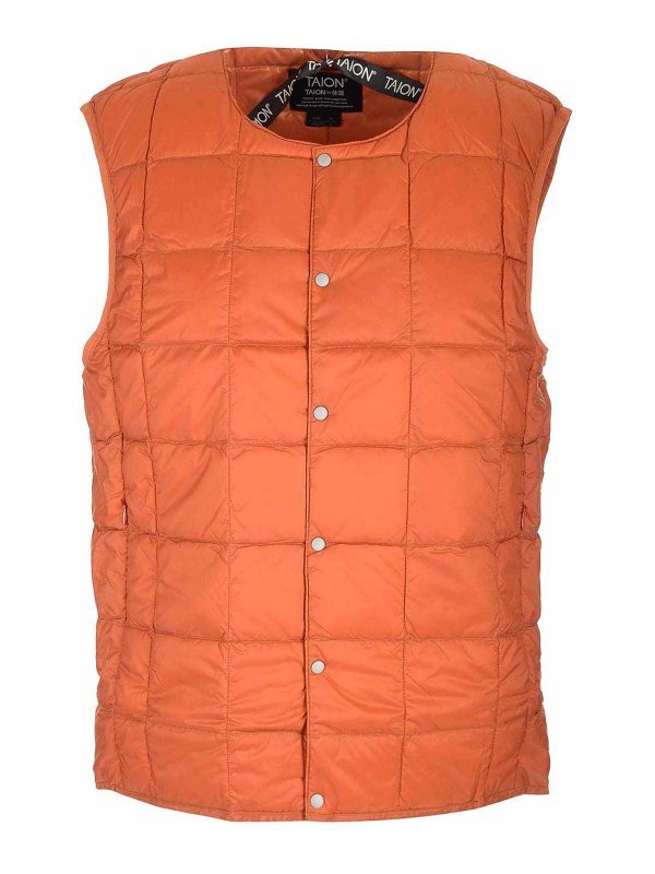 TAION: Gilets tricot - Gilet - Orange