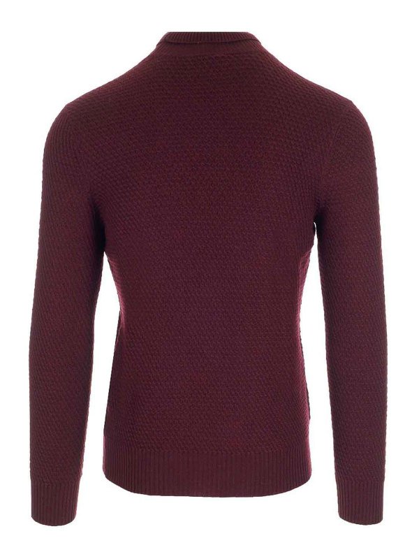 TAGLIATORE: crew necks online - Burgundy Turtleneck