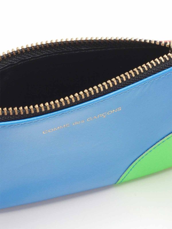 Borsa per monete in pelle bicolore shop online: COMME DES GARCONS