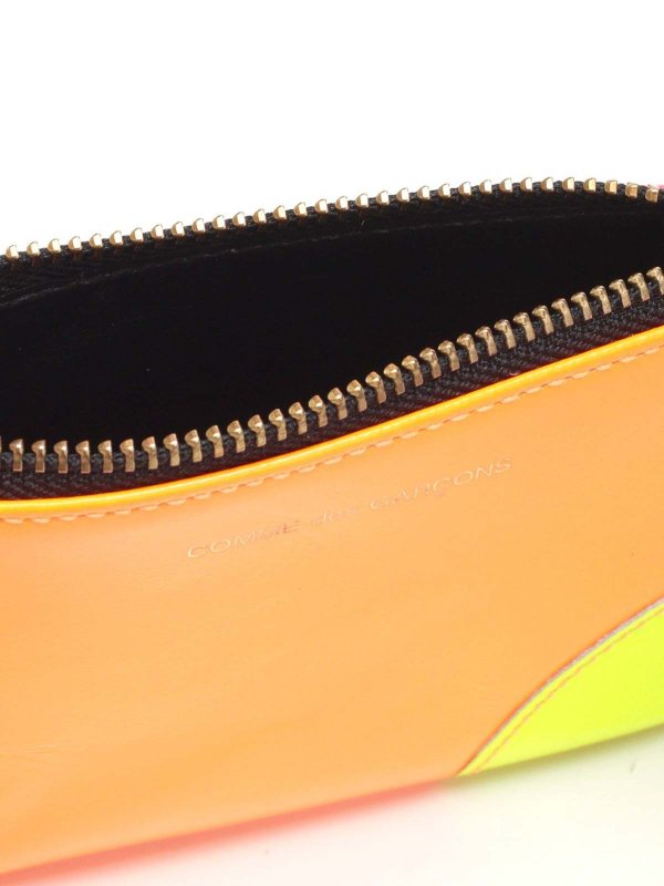 Borsa per monete in pelle bicolore shop online: COMME DES GARCONS