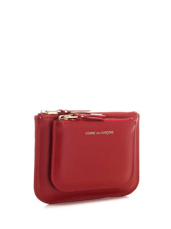 COMME DES GARCONS: wallets & purses online - Small Red Leather Coin Purse