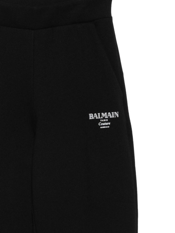 Balmain: tracksuit bottoms online - Black Cotton Tracksuit Bottoms