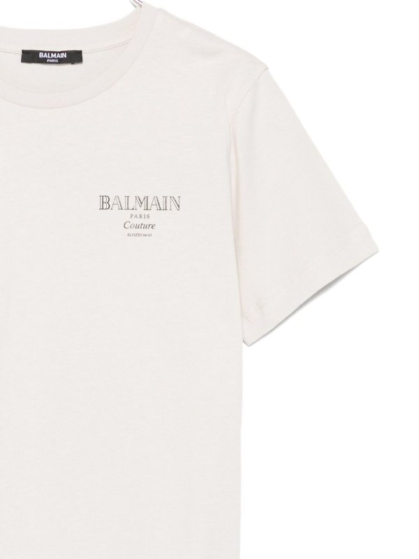 Balmain: T-shirts online - T-Shirt - Beige