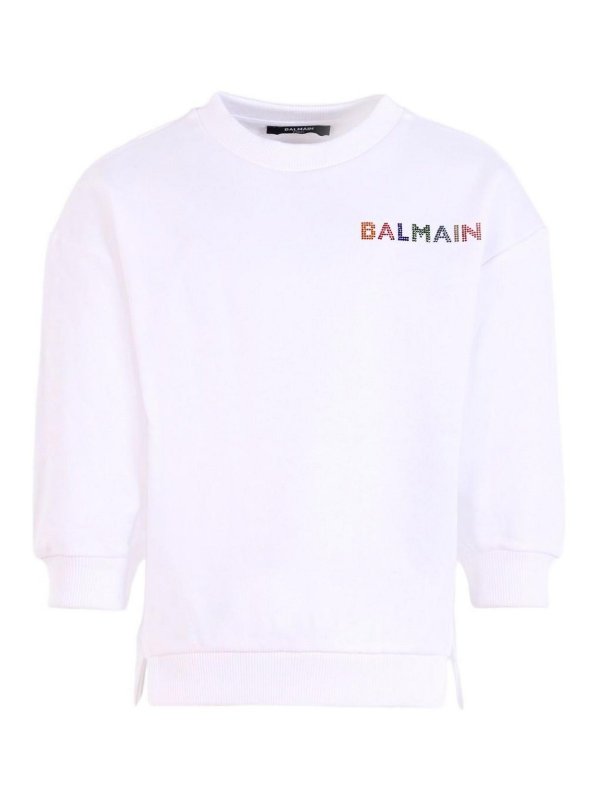Balmain: Sweatshirts und Pullover - Sweatshirt - Weiß