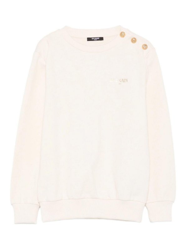 Balmain: スウェット＆セーター - スウェットシャツ/セーター - ベージュ