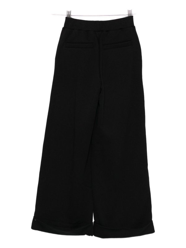 Balmain: casual trousers online - Black Cotton Trousers With Gold Buttons