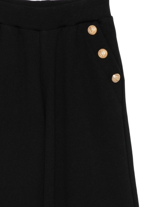 The Best Shops Balmain: casual trousers - Black Cotton Trousers With Gold Buttons