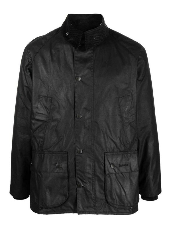BARBOUR: casual jackets - Jacket In Black Waxed Cotton
