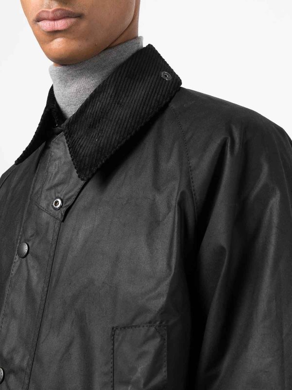 The Best Shops BARBOUR: casual jackets - Jacket In Black Waxed Cotton