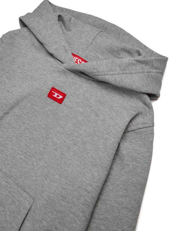 The Best Shops DIESEL: Sweatshirts & Sweaters - Grey Cotton Sweatshirt With Logo