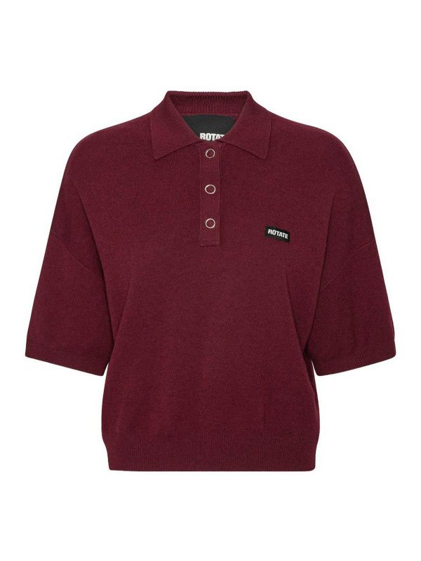ROTATE Birger Christensen: Polos - Polo - Rojo Oscuro
