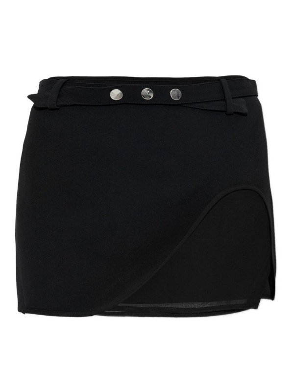 The Attico: Knee length skirts & Midi - Mini Skirt With A Transparent Mesh Panel