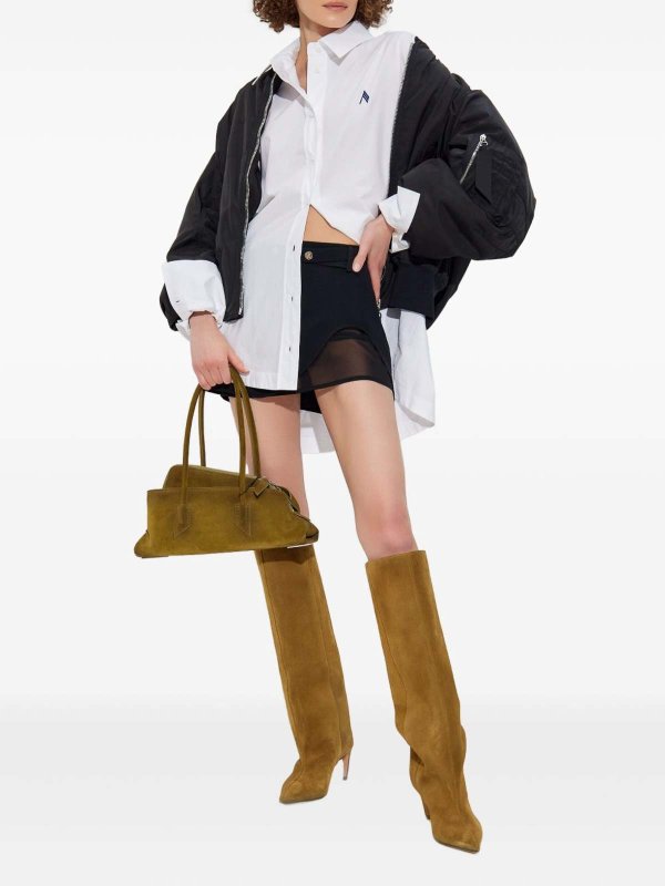 Mini Skirt With A Transparent Mesh Panel shop online: The Attico