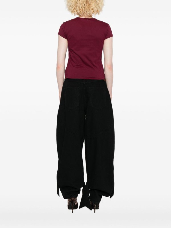 The Attico buy online Bordeauc Cotton T-Shirt With Embroidered Logo