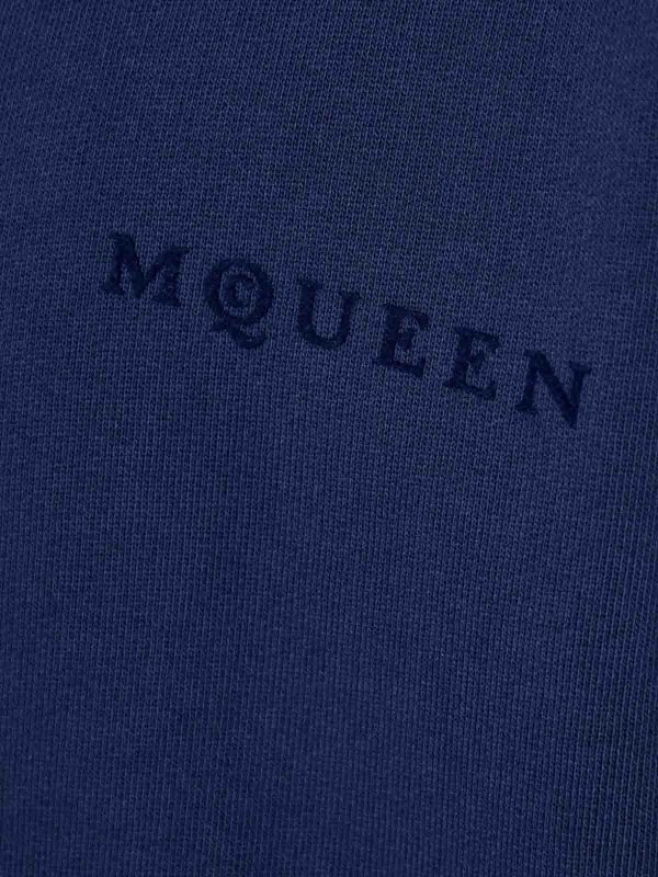 Blue Hoodie With Logo shop online: ALEXANDER MCQUEEN