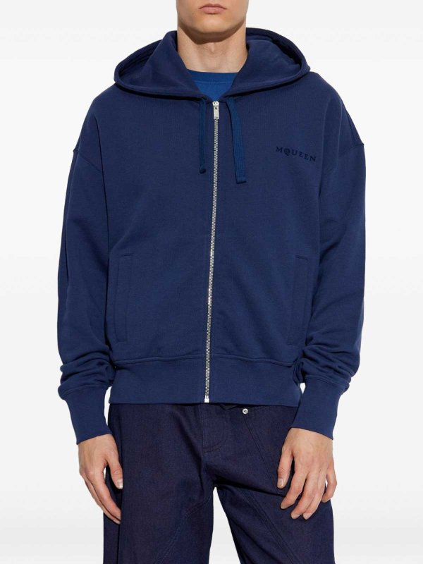 ALEXANDER MCQUEEN buy online Blue Hoodie With Logo