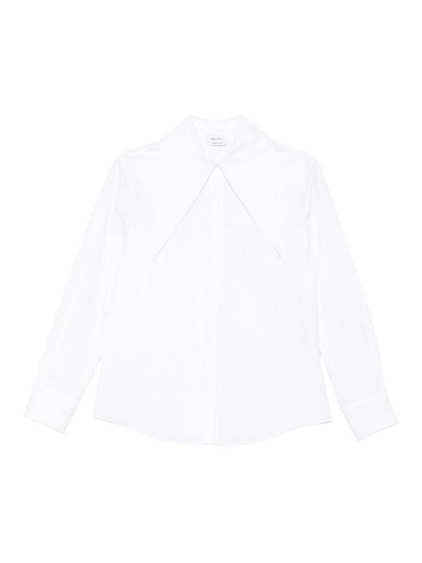 ALEXANDER MCQUEEN: shirts - Cotton Shirt With Oversized Collar
