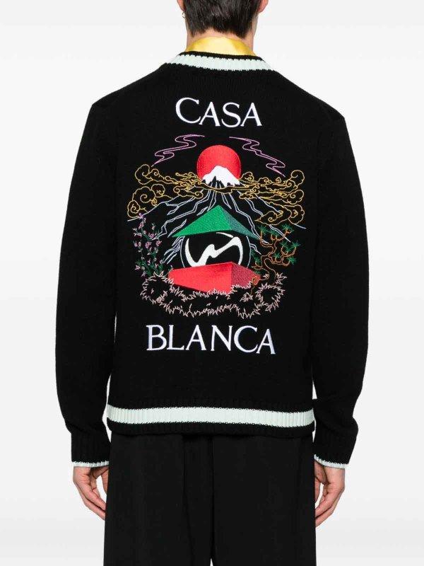 The Best Shops CASABLANCA: cardigans - Black Embroidered Cardigan