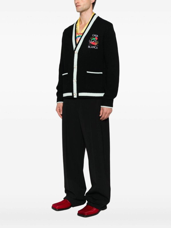 Black Embroidered Cardigan shop online: CASABLANCA