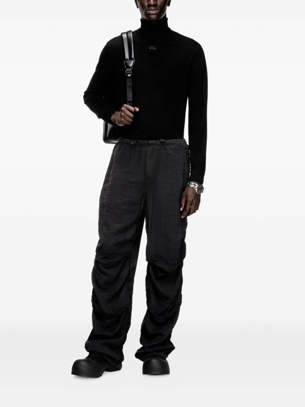 DIESEL: Strickpullover mit Rundhalsausschnitt online - Rundhalspullover - Schwarz