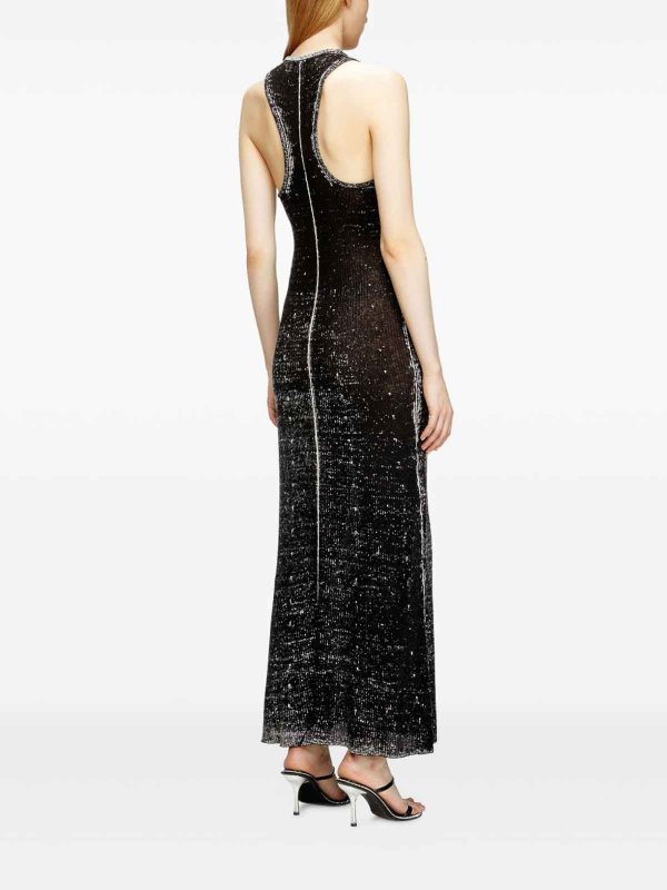 Midi Dress Made Of Black Linen Yarn shop online: DIESEL