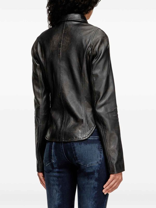 The Best Shops DIESEL: casual jackets - Black Leather Jacket