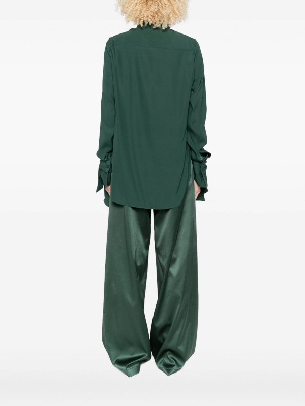 Camicetta verde scuro con fiocco shop online: ERMANNO SCERVINO