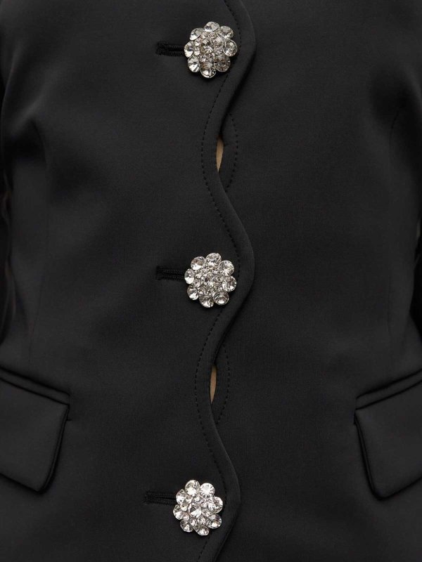 Structured Black Blazer With Jewel Buttons shop online: GANNI