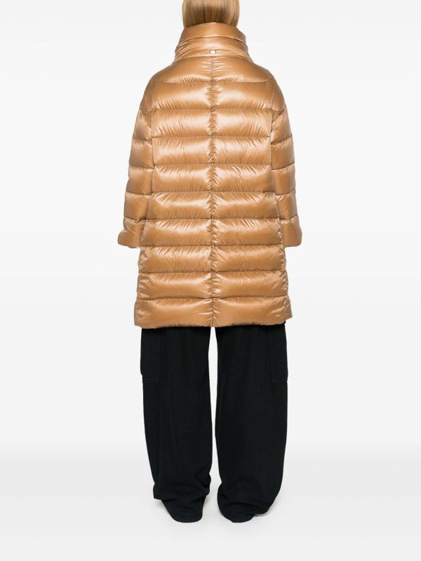 The Best Shops HERNO: casual jackets - Long Camel-Colored  Down Jacket