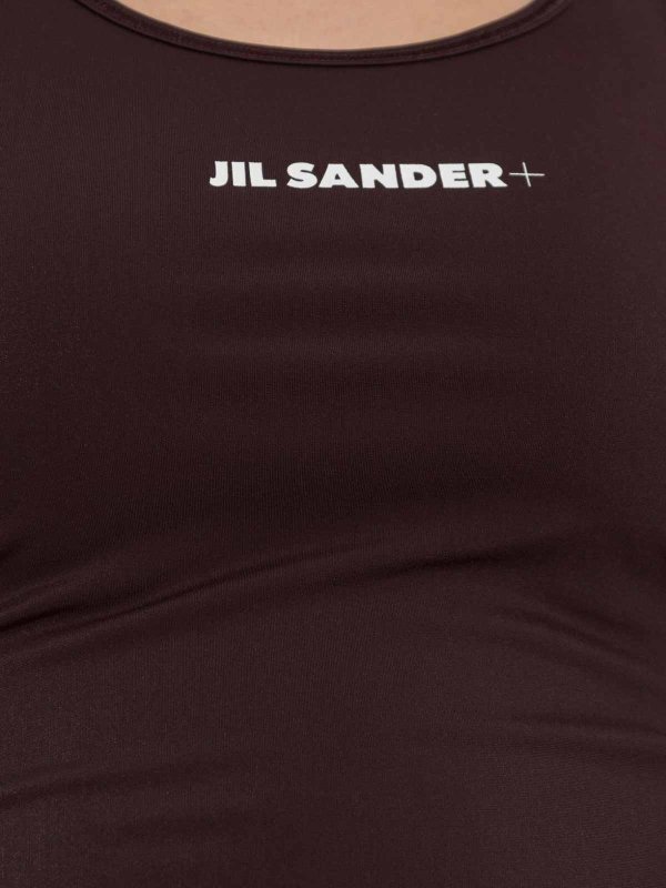 JIL SANDER: Tops & Tank tops online - Brown Sport Tank Top With Logo Print