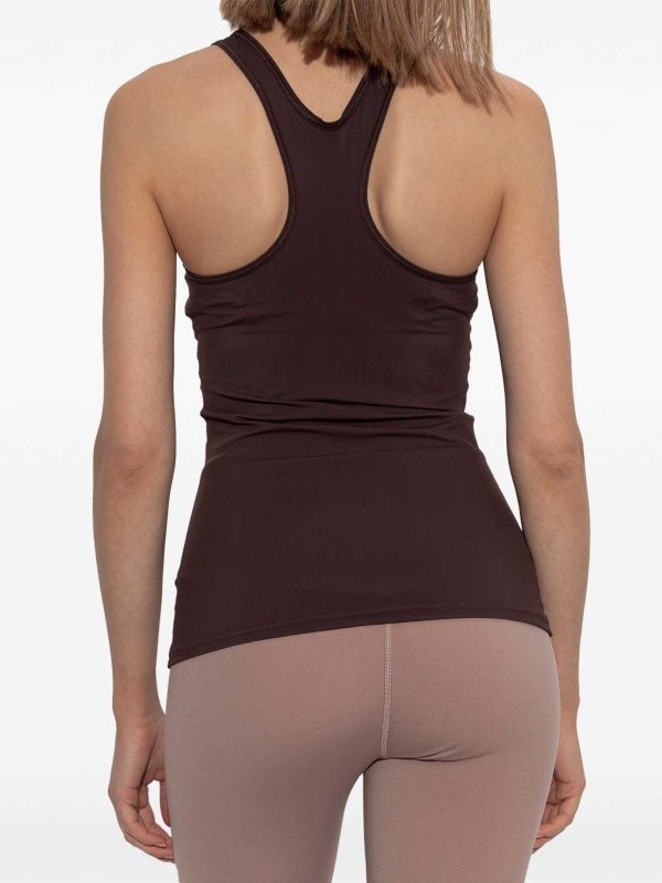 Brown Sport Tank Top With Logo Print shop online: JIL SANDER