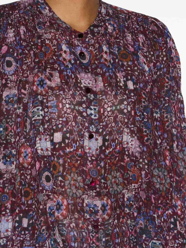 Isabel Marant Etoile: bluse online - Camicetta con motivo astratto color prugna