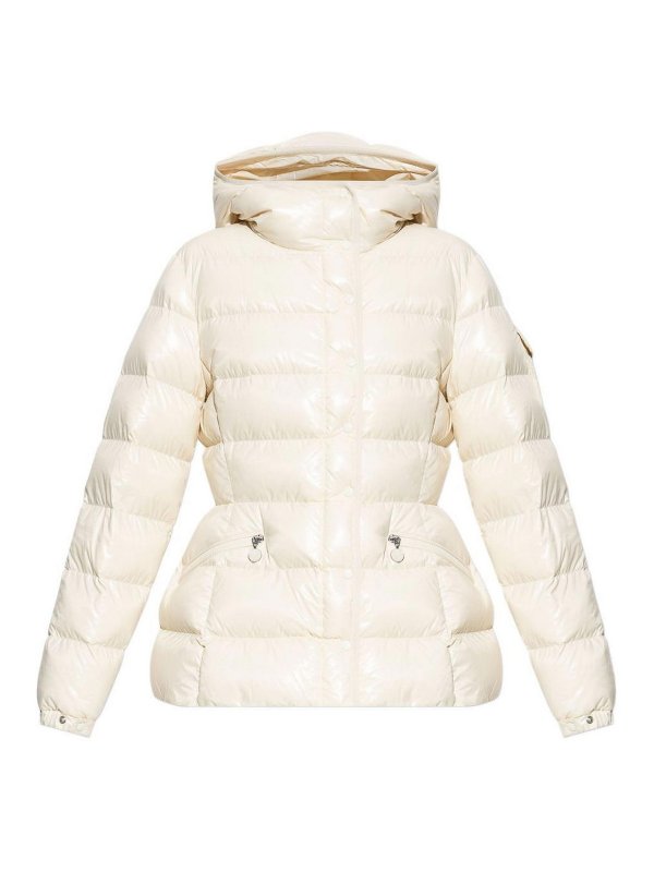 MONCLER: giacche casual - Piumino crema con cappuccio