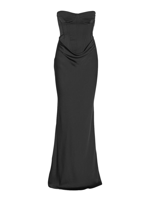 ROTATE Birger Christensen: maxi dresses - Black Long Dress With Corset