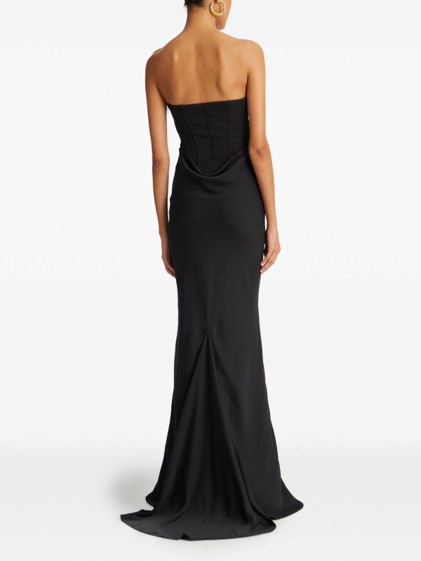 The Best Shops ROTATE Birger Christensen: maxi dresses - Black Long Dress With Corset