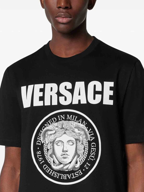 VERSACE: Camisetas online - Camiseta - Negro