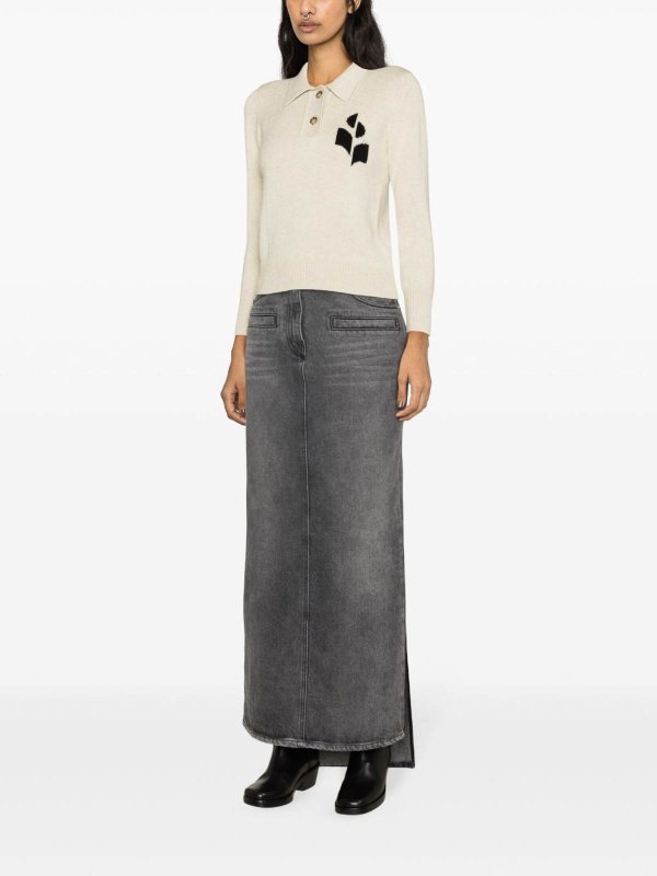 The Best Shops Isabel Marant Etoile: polo shirts - Polo In Wool And Cotton Blend With Logo