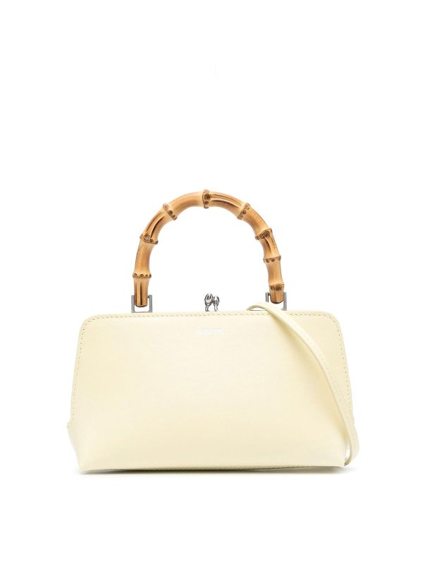 JIL SANDER: cross body bags - Goji Bamboo Mini Leather Tote Bag